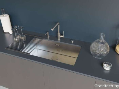 Кухонная мойка Omoikiri Taki 74-U/IF GM (вороненая сталь)