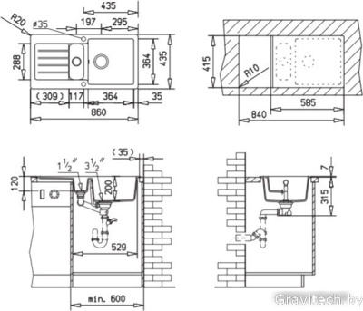 Кухонная мойка TEKA Kea 60 B-TG (белый, без клапана автомата)