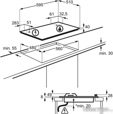 Варочная панель Electrolux GRE263MW