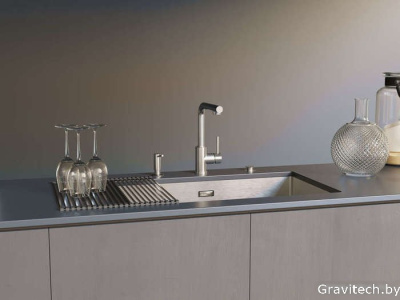 Кухонная мойка Omoikiri Taki 74-U/IF GM (вороненая сталь)