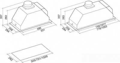 Кухонная вытяжка Falmec Gruppo Incasso 50 600/960 м3/ч.