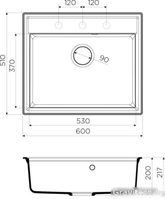 Кухонная мойка Omoikiri Daisen 60 BL