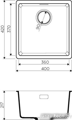 Кухонная мойка Omoikiri Kata 40-U GR