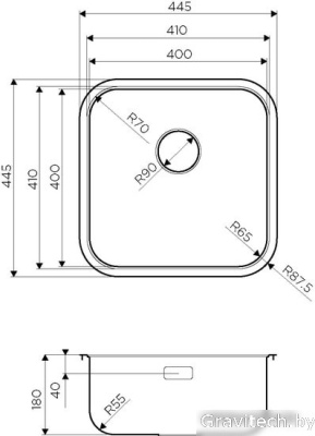 Кухонная мойка Omoikiri Omi 44-U/IF Quadro IN