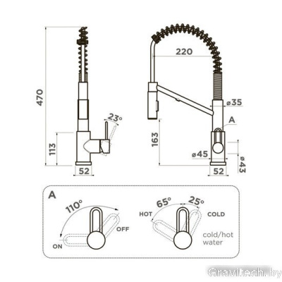 Смеситель Omoikiri Mikawa 2 Plus-SB-BN 4994452 (нержавеющая сталь)