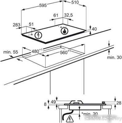 Варочная панель Electrolux GPE362RBW