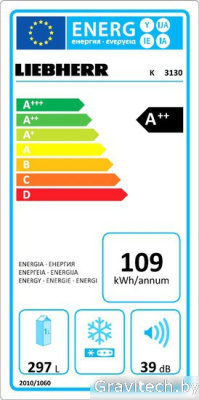 Однокамерный холодильник Liebherr K 3130 Comfort