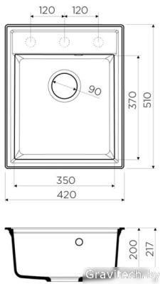 Кухонная мойка Omoikiri Daisen 42 BE
