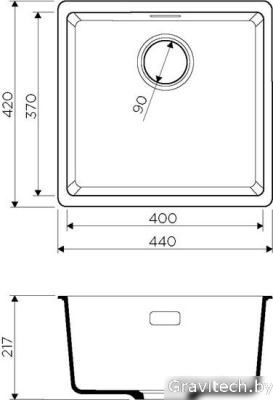 Кухонная мойка Omoikiri Kata 44-U SA