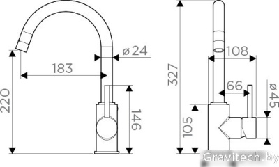 Смеситель Omoikiri Shinagawa-DC (темный шоколад)