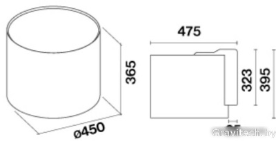 Кухонная вытяжка Falmec Eolo E-ion 45 450 м3/ч (черный)