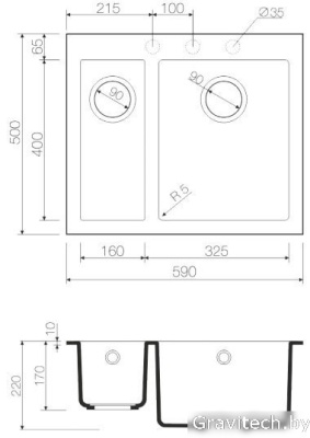 Кухонная мойка Omoikiri Bosen 59-2-EV [4993225]