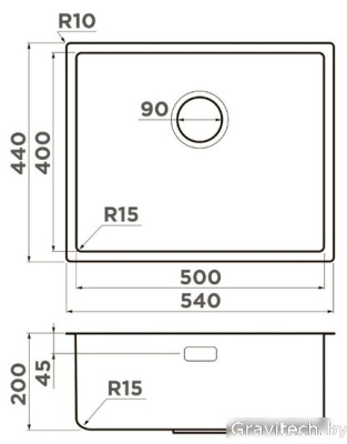 Кухонная мойка Omoikiri Tadzava 54-U/I Ultra 15 IN (нержавеющая сталь)
