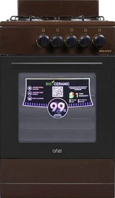 Газовая плита ARTEL Ottima 50 G с ГК духовки, коричневый