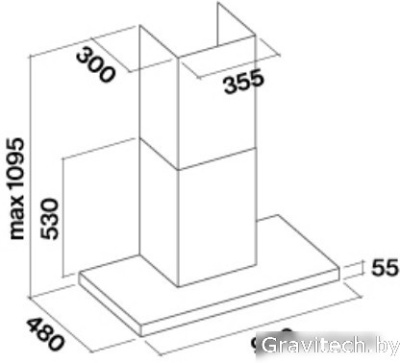 Кухонная вытяжка Falmec Lumina NRS 90 800 м3/ч (белый)