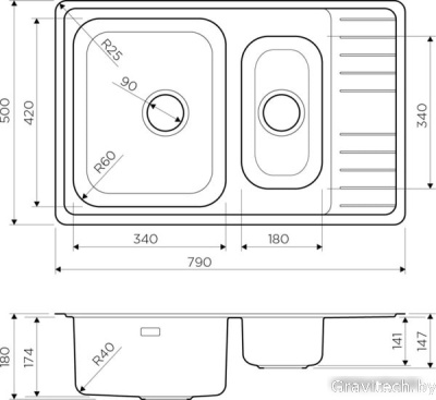 Кухонная мойка Omoikiri Sagami 79-2 IN