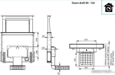 Кухонная вытяжка Falmec Down Draft Design+ 90 (нержавеющая сталь)