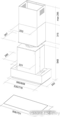 Кухонная вытяжка Falmec Gruppo Incasso NRS 70 800 м3/ч (нержавеющая сталь)