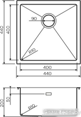 Кухонная мойка Omoikiri Taki 44-U/IF-IN