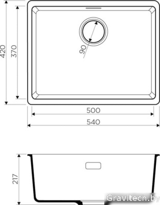 Кухонная мойка Omoikiri Kata 54-U BL