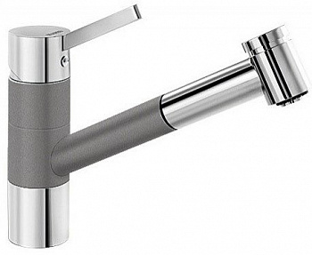 Смеситель Blanco Tivo-S Silgranit (хром/темная скала) [518798]
