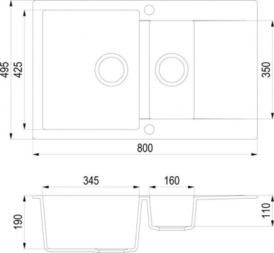 Кухонная мойка TEKA Clivo 60 B-TQ Оникс [40148020]