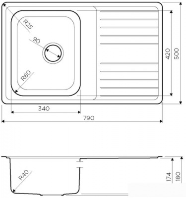 Кухонная мойка Omoikiri Sagami 79-IN