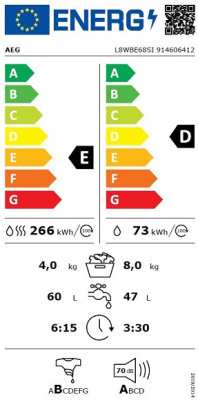 Стирально-сушильная машина AEG L8WBE68SI