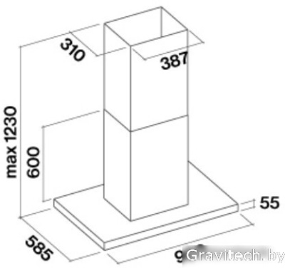 Кухонная вытяжка Falmec Lumina NRS Island 90 800 м3/ч (нержавеющая сталь)