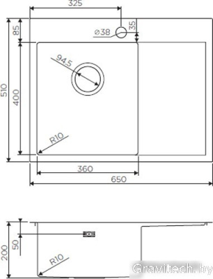 Кухонная мойка Omoikiri Akisame 65-IN-R