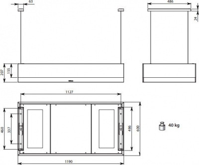 Кухонная вытяжка Falmec Vetra Circle-Tech Island 120 600 м3/ч (белый)