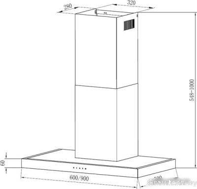Кухонная вытяжка Krona RUT 600 inox 3P-S