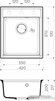 Кухонная мойка Omoikiri Daisen 42-BL 4993606