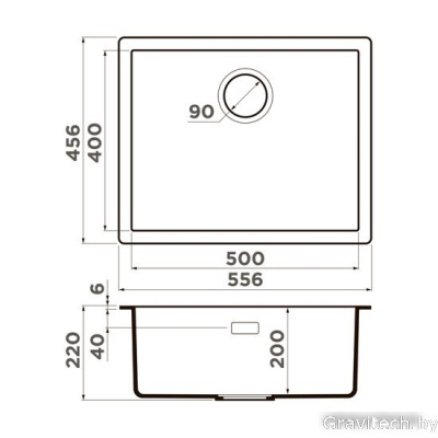 Кухонная мойка Omoikiri Yamakawa 55T-U/I BL (черный)