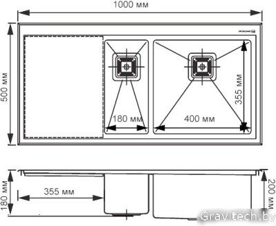 Кухонная мойка Omoikiri Akisame 100-2-GM-R (4993041)