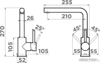 Смеситель Omoikiri Nakagawa-P-BL (черный)