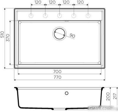 Кухонная мойка Omoikiri Daisen 77 BL
