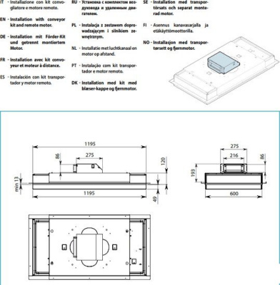 Кухонная вытяжка Falmec Alba Design+ Island 120 (белый)