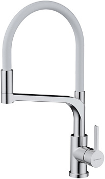 Смеситель Omoikiri Sinto 2 Plus-BN-WH (нержавеющая сталь/белый)