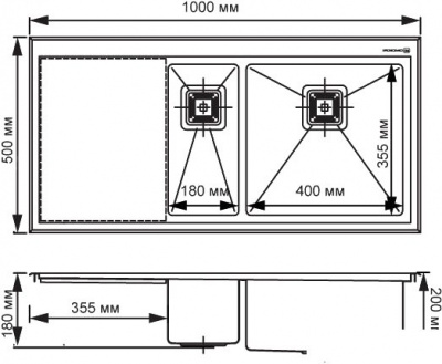 Кухонная мойка Omoikiri Akisame 100-2-LG-R (4993040)