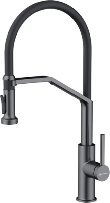 Смеситель Omoikiri Makkari 2 Plus-SB-GM-BL (вороненая сталь/черный)