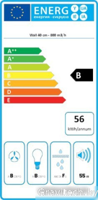 Кухонная вытяжка Falmec Mira/Top Fasteel Telescopic 40 800 м3/ч (нержавеющая сталь)