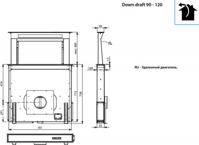 Кухонная вытяжка Falmec Down Draft Design+ 90 (нержавеющая сталь)