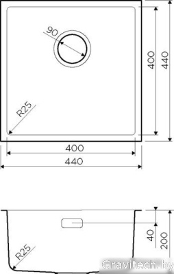 Кухонная мойка Omoikiri Tadzava 44-U Quadro IN