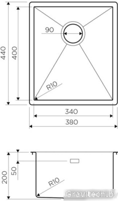 Кухонная мойка Omoikiri Taki 38-U/IF-IN
