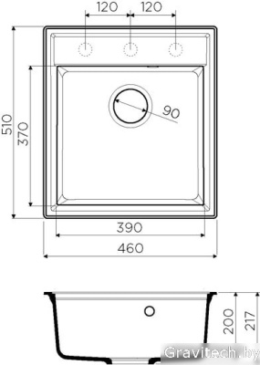 Кухонная мойка Omoikiri Daisen 46 BL