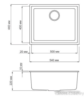 Кухонная мойка Omoikiri Bosen 54-U-BE (4993162)