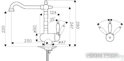 Смеситель Omoikiri Kyoto OKY-AB-35 (античная латунь)