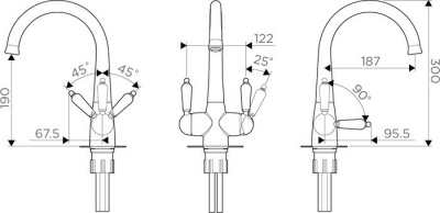 Смеситель Omoikiri Okinawa-2-SI