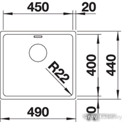 Кухонная мойка Blanco Andano 450-U (без клапана-автомата)